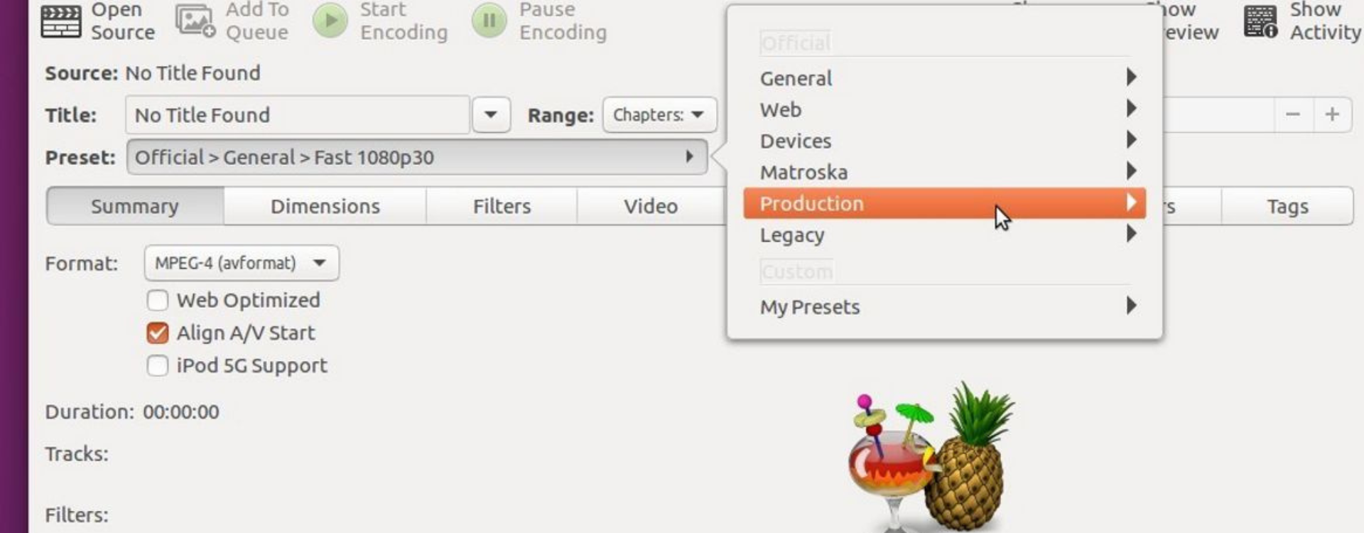 Come usare Handbrake per codificare i file mp4